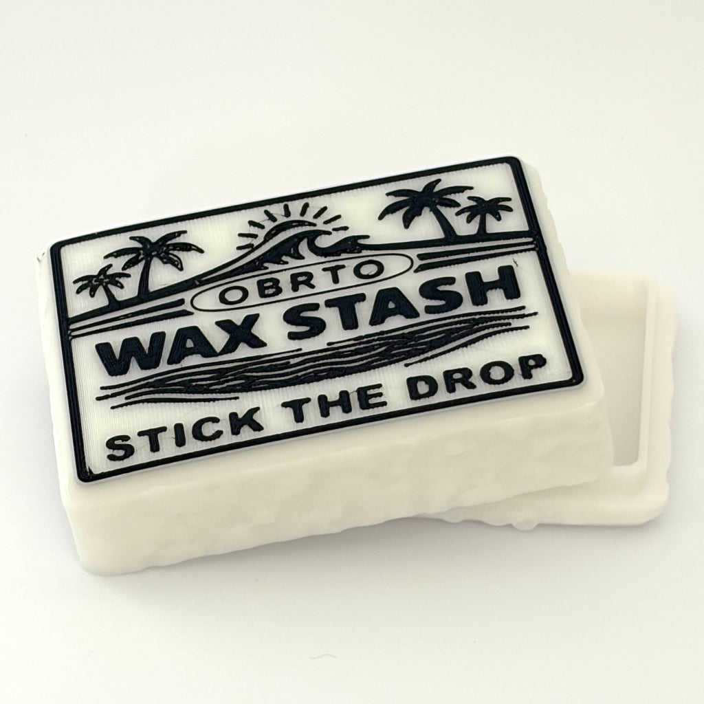 Wax stick with 'Obrto Wax Stash' label on a white background