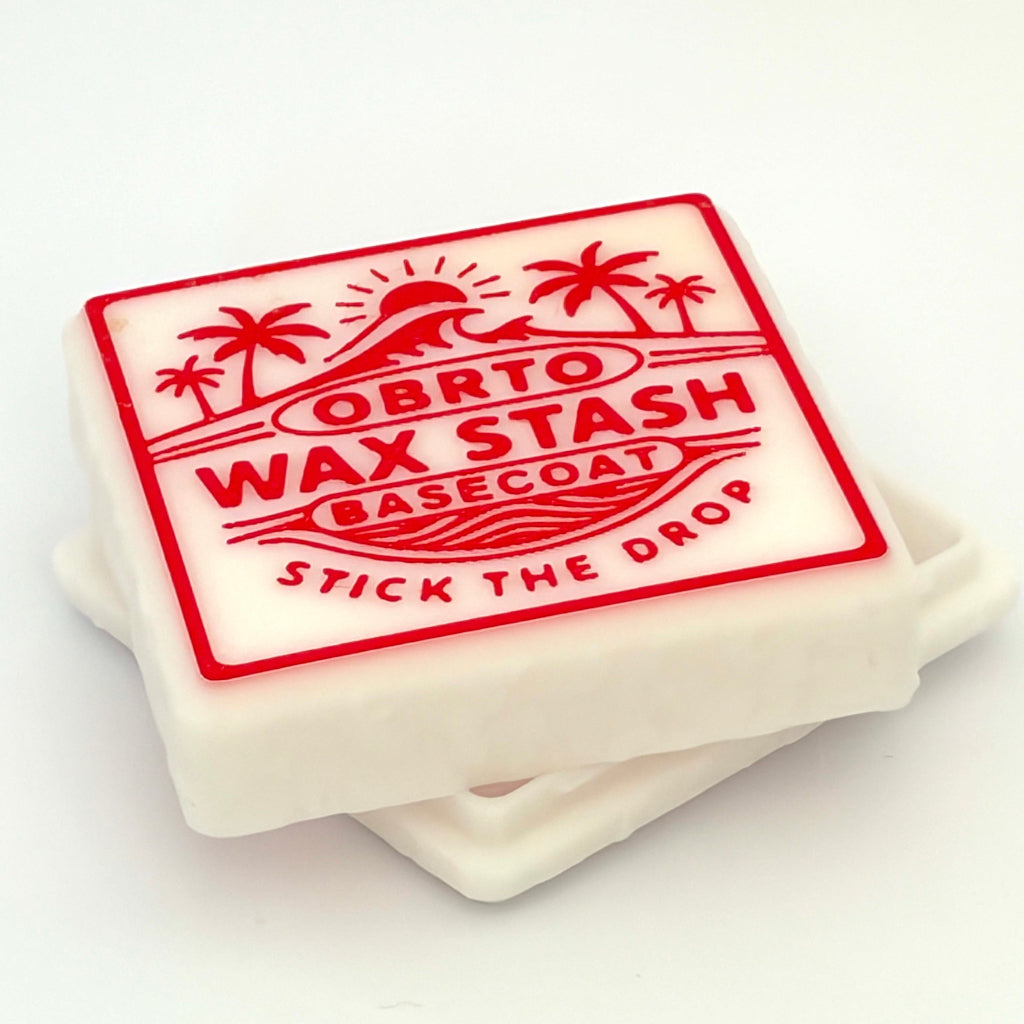 Wax stick with red label on a white background