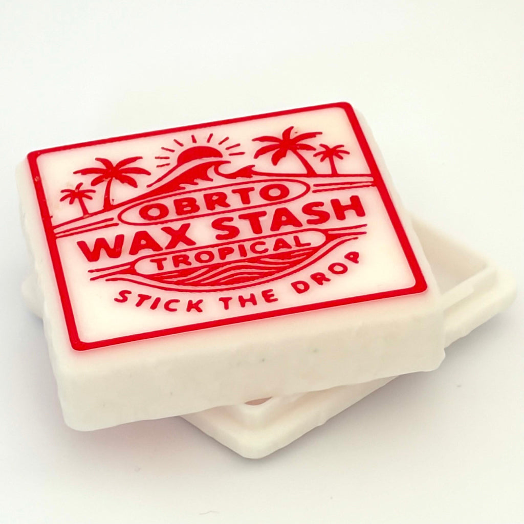 Wax stick with 'Oberto Wax Stash Tropical' branding on a white background