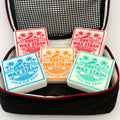 OBRTO Quiver Bundle — five Wax Stash containers with temperature labels in a black mesh bag