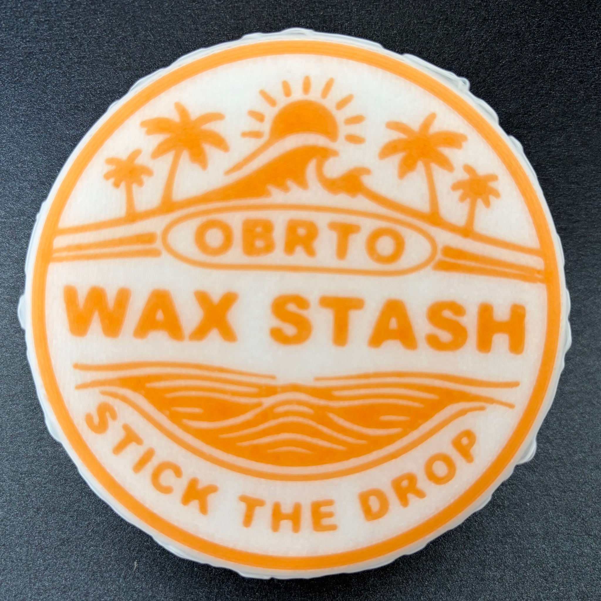 Orange Round Wax Stash surf wax holder