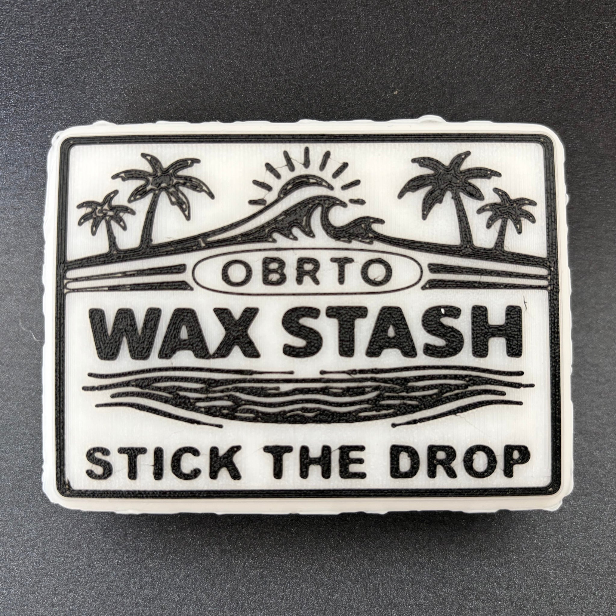 Black Rectangle Wax Stash surf wax holder