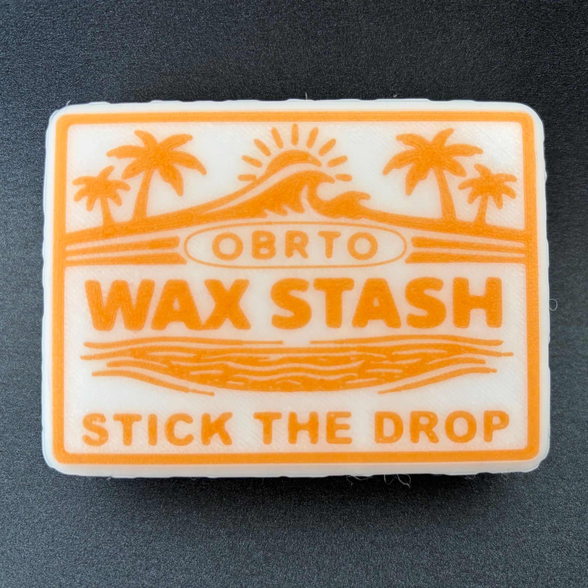 Orange Rectangle Wax Stash surf wax holder