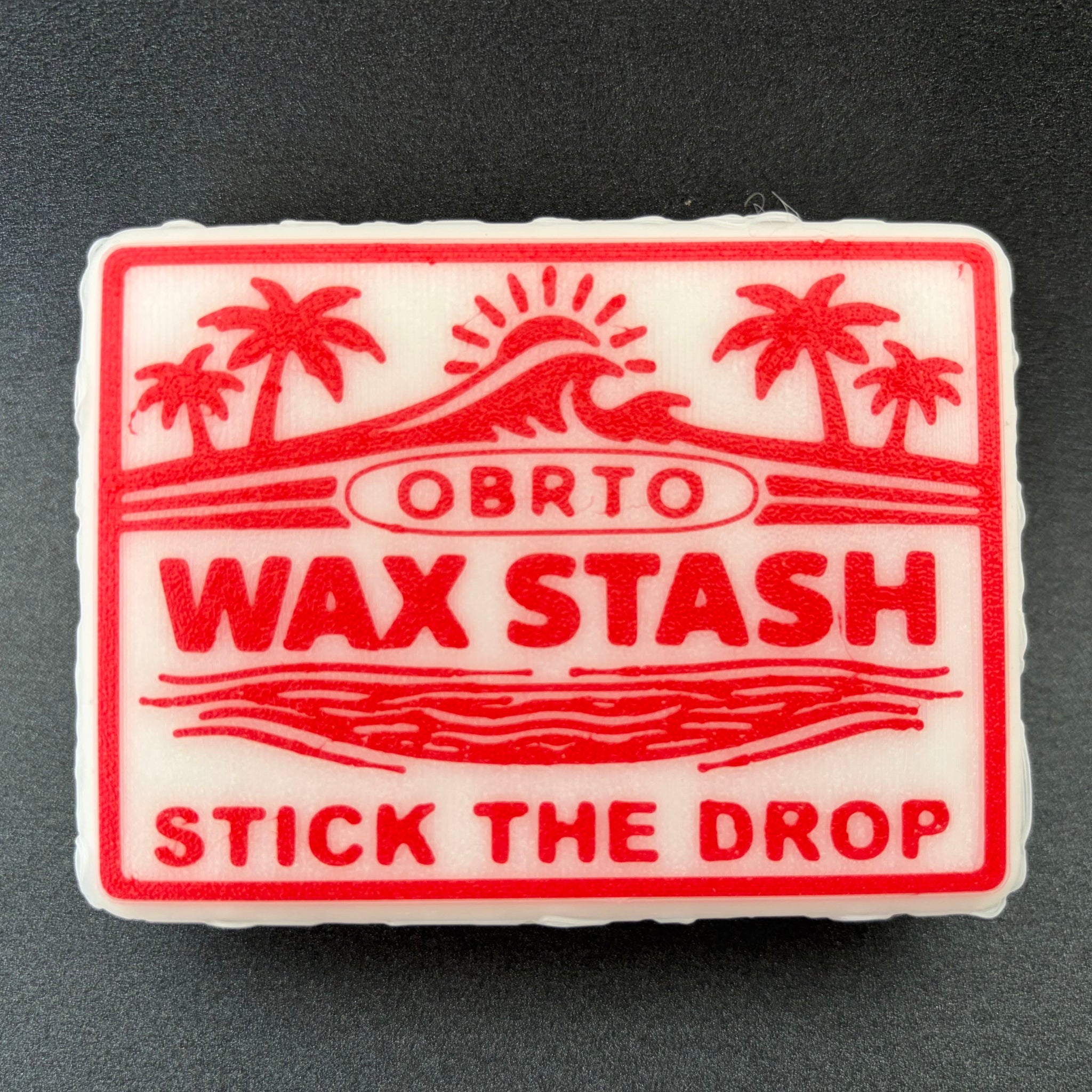 Red Rectangle Wax Stash surf wax holder