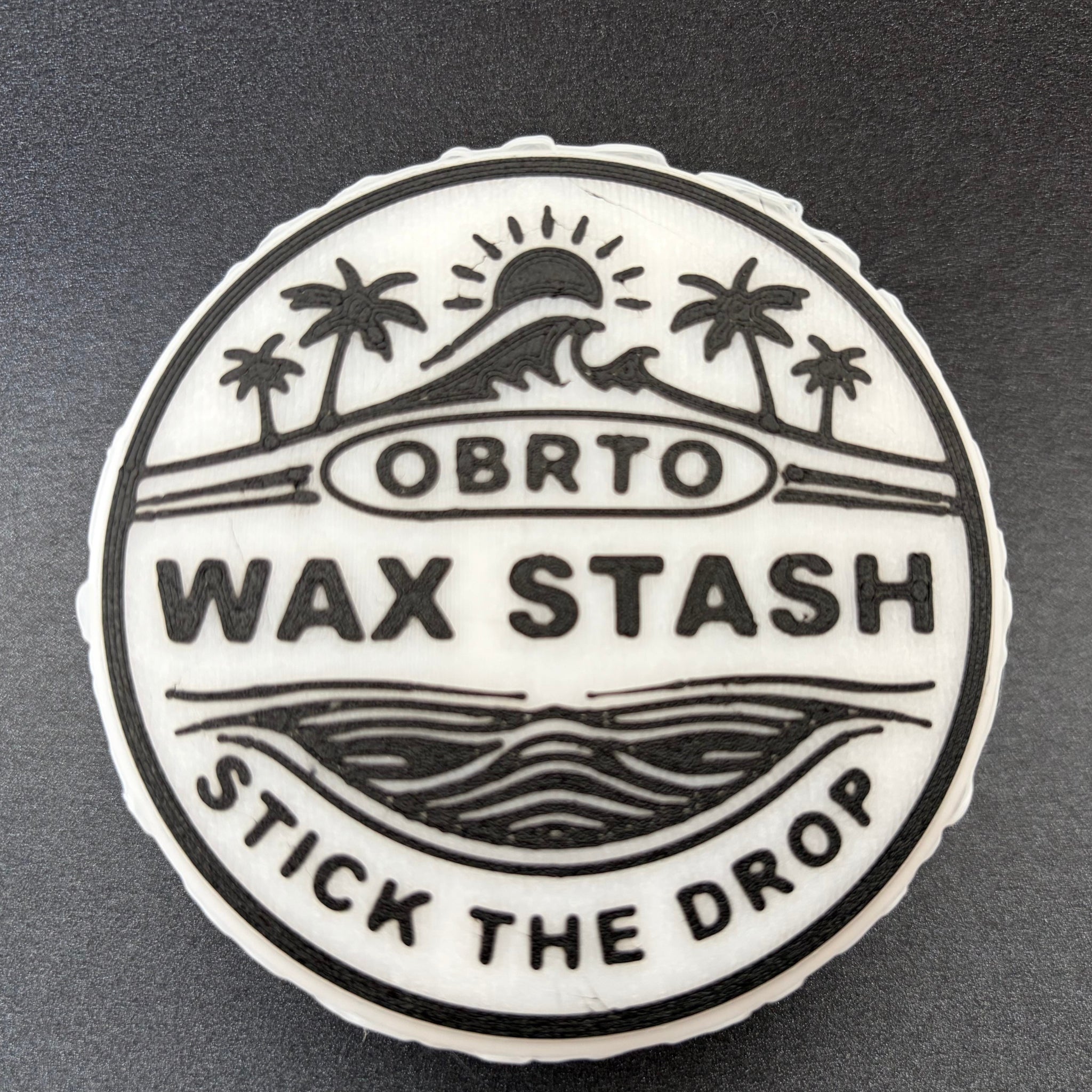 Black Round Wax Stash surf wax holder