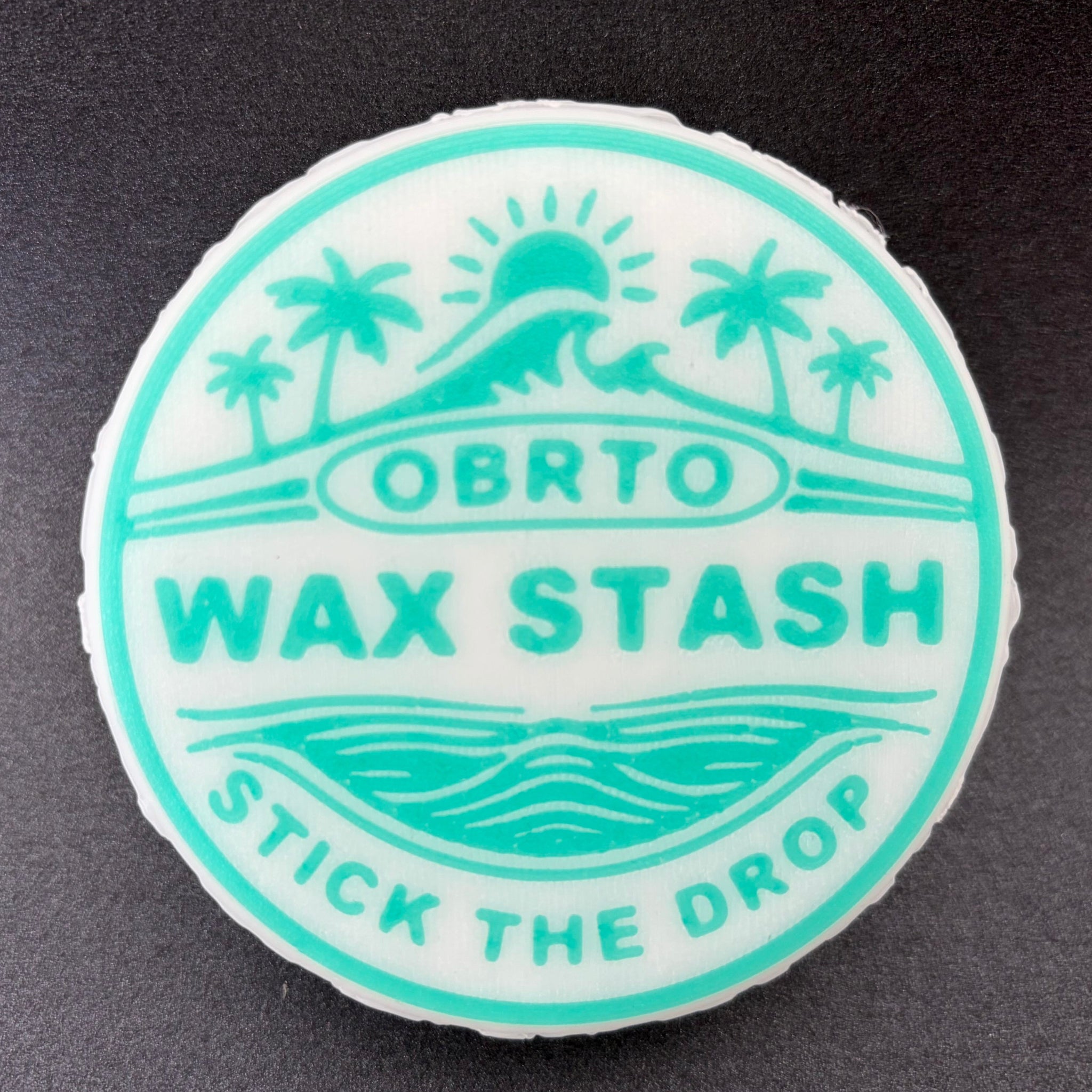 Green round Wax Stash surf wax holder