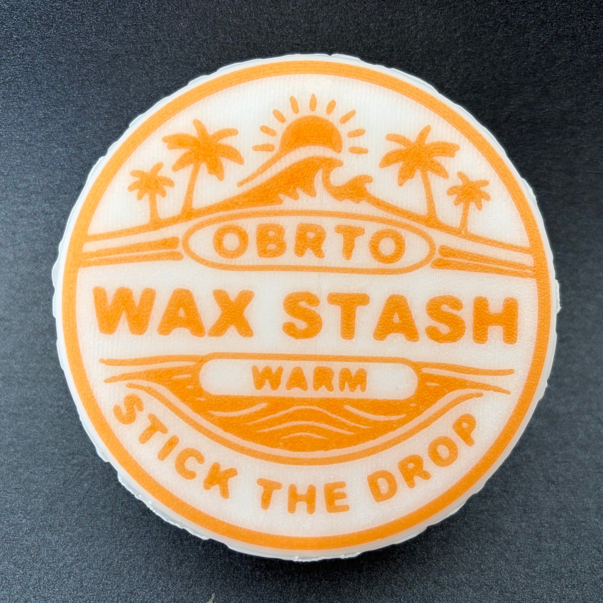 Orange Round Wax Stash surf wax holder
