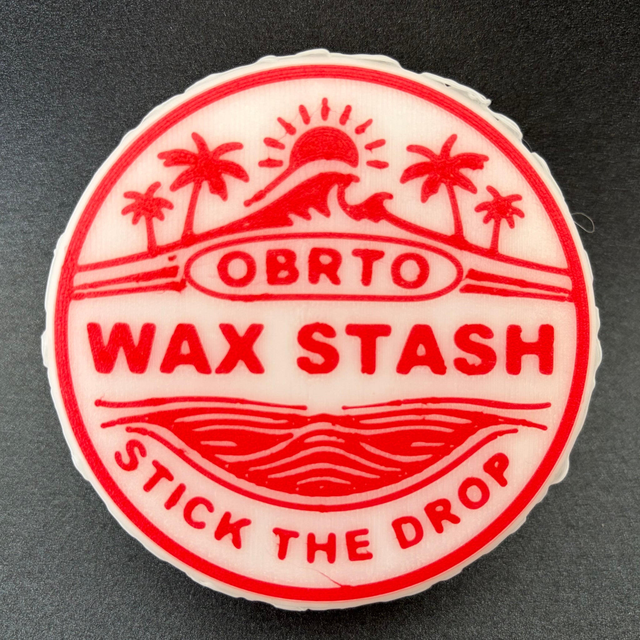Red Round Wax Stash surf wax holder