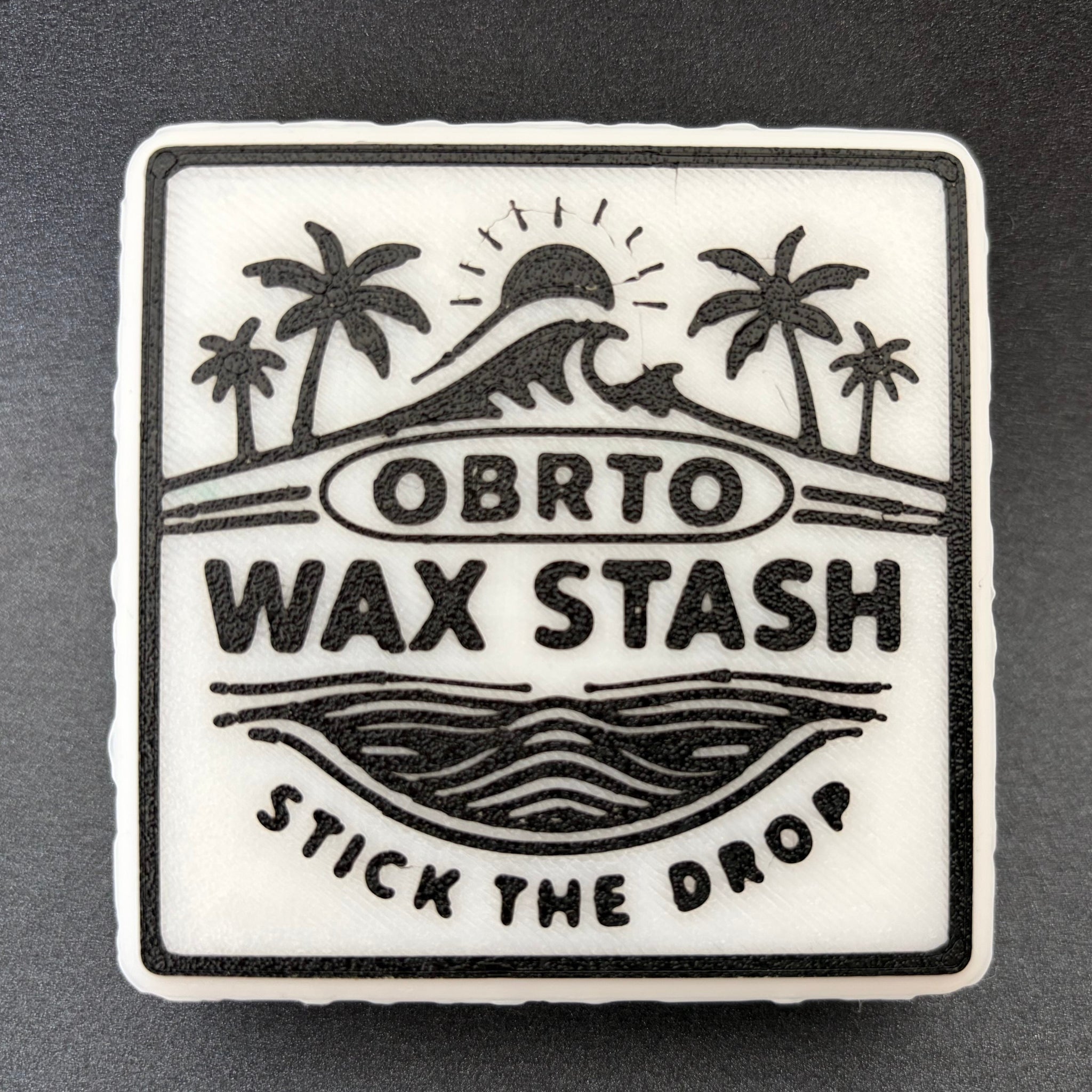 Black Square Wax Stash surf wax holder