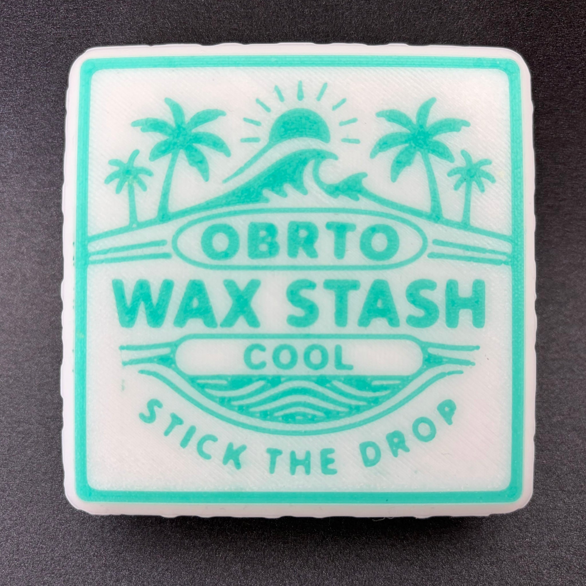 Green Square Wax Stash Cool label surf wax holder