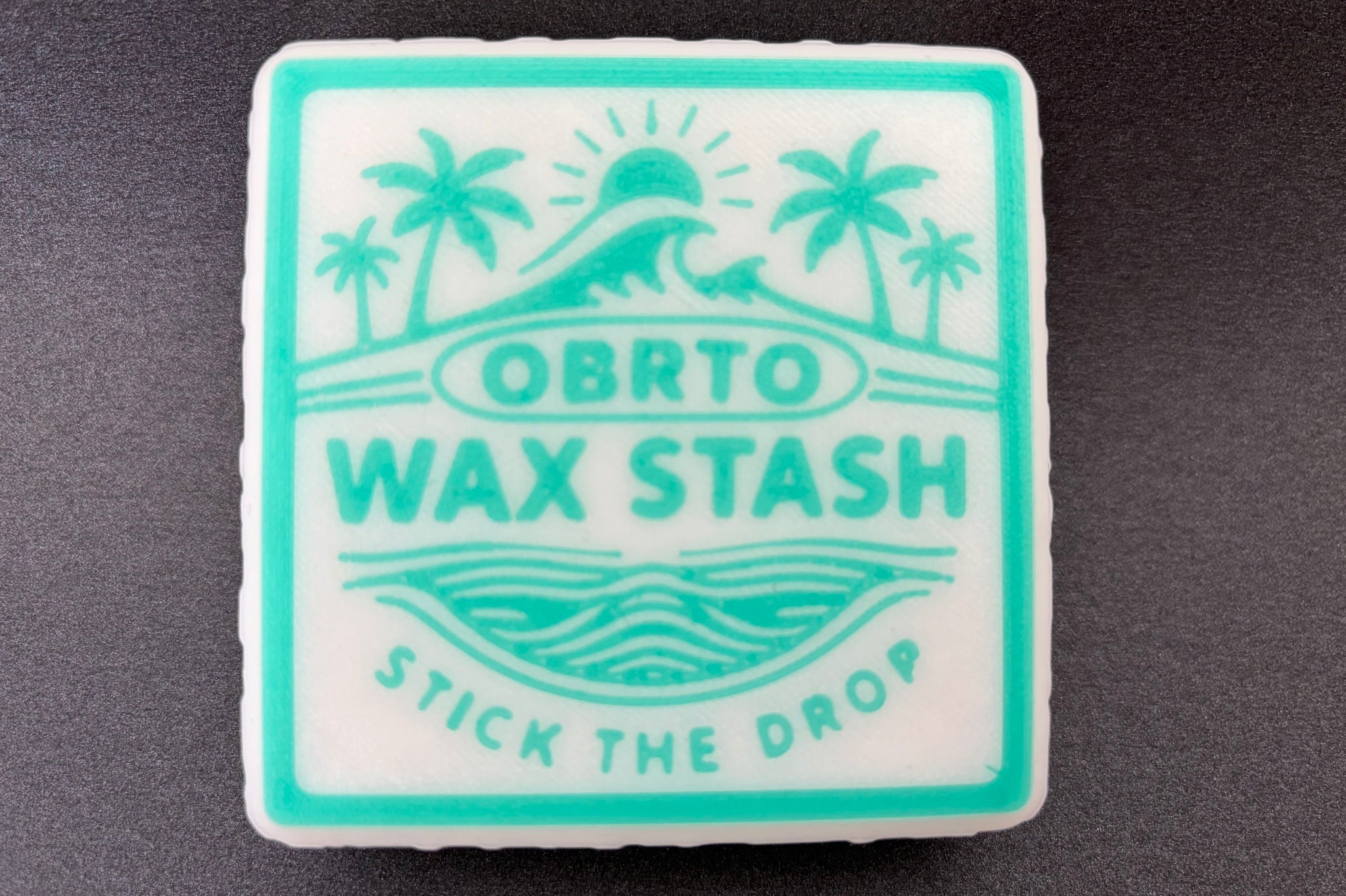 Green square Wax Stash surf wax holder