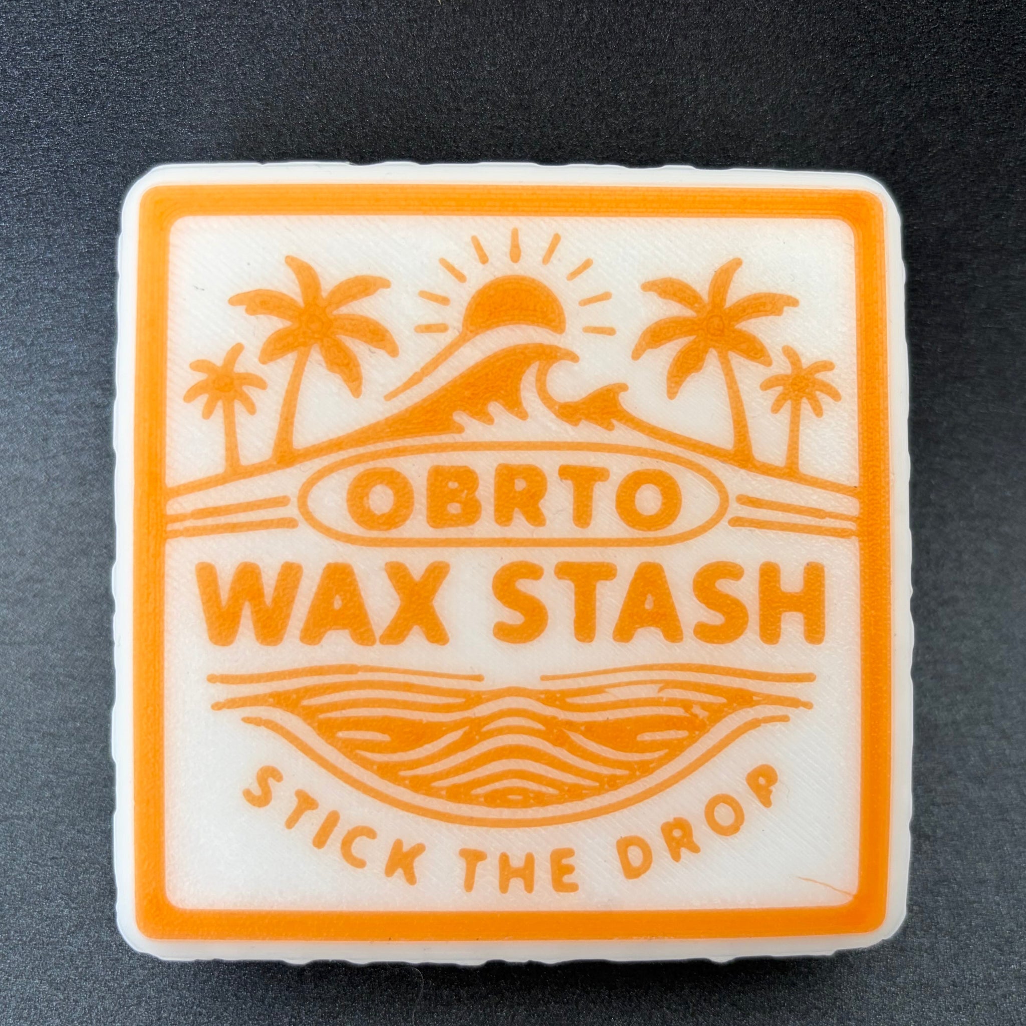 Orange Square Wax Stash surf wax holder