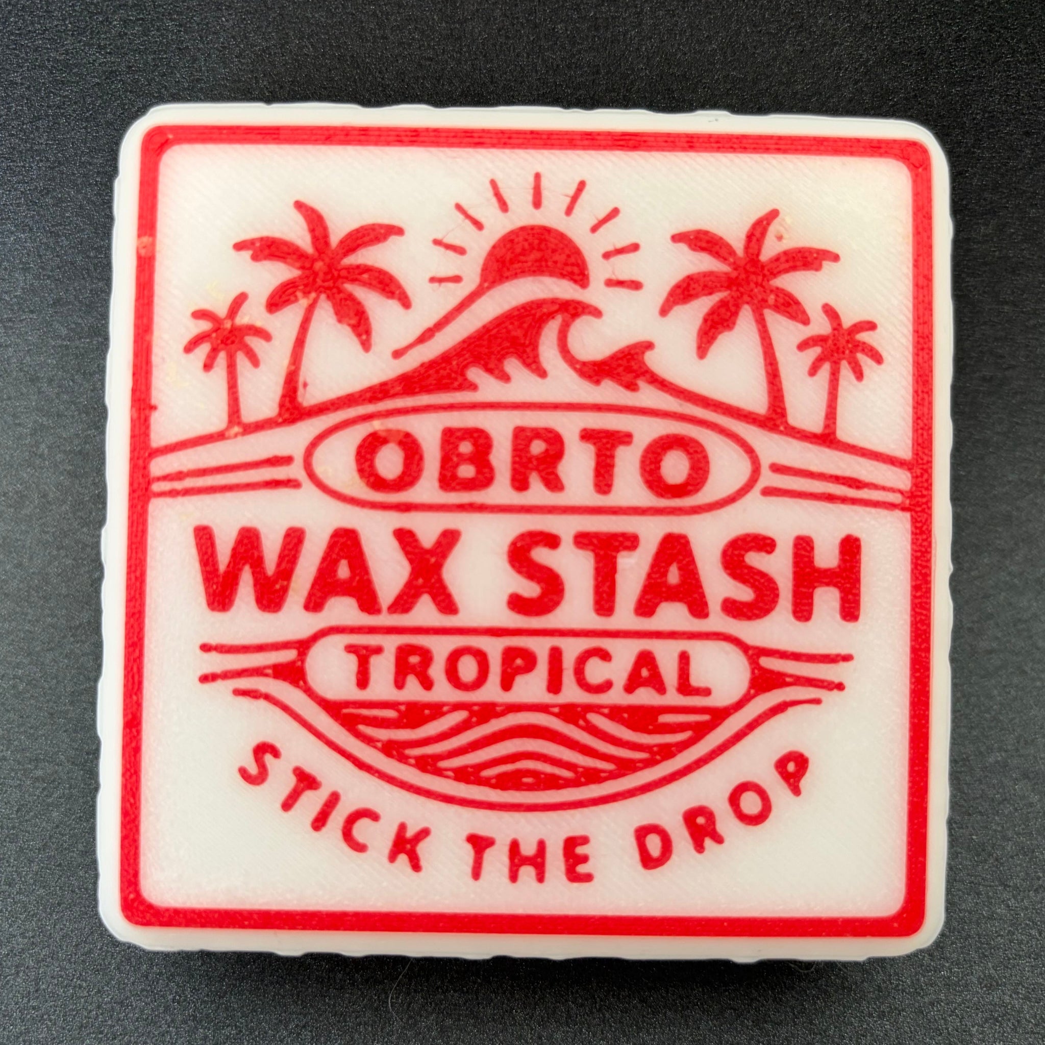 Red Square Wax Stash Tropical surf wax holder