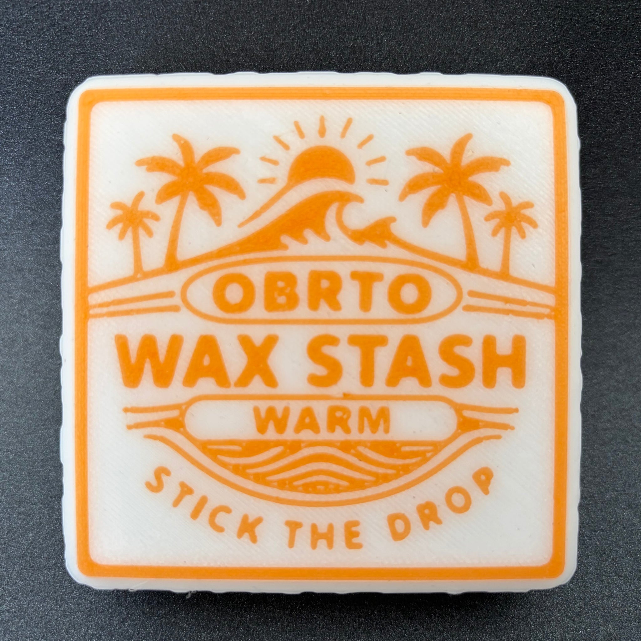 Square Orange Wax Stash surf wax holder