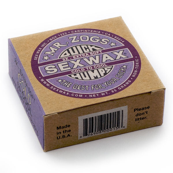 Mr. Zog’s Sex Wax cold water surf wax purple quick humps 9 to 20 degrees