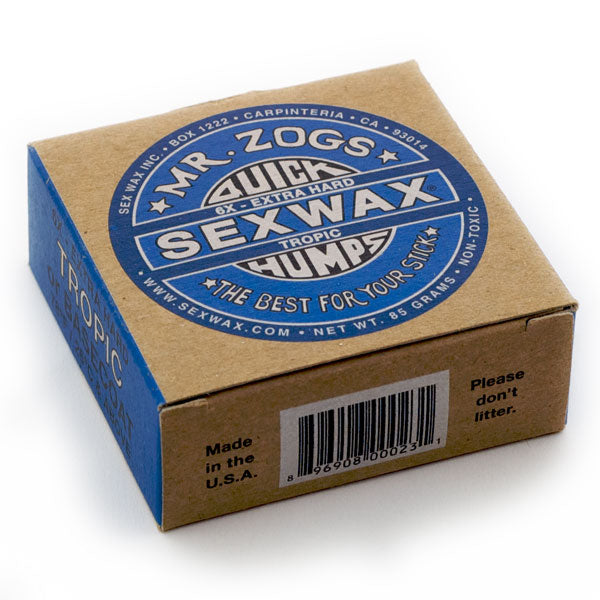 Mr. Zog’s Sex Wax tropical surf wax blue quick humps for warm water 26°C+