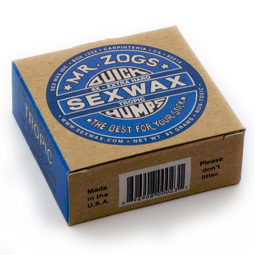 Mr. Zog’s Sex Wax tropical surf wax blue quick humps for warm water 26°C+